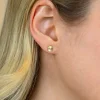 6mm ZINZI Gold 14 krt gouden oorstekers rond met zonnestralen en witte zirkonia ZGO542 (zonder collier)