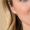 11mm ZINZI Gold 14 krt gouden ronde oorknoppen waarbij de top bezet is met witte zirkonia's  ZGO512