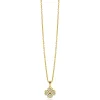 16mm ZINZI gold plated zilveren klaver vier hanger bezet met witte zirconia's ZIH2618 (zonder collier)