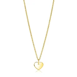 12mm ZINZI gold plated zilveren hanger glad hart voor gravure ZIH2346G12 (zonder collier)