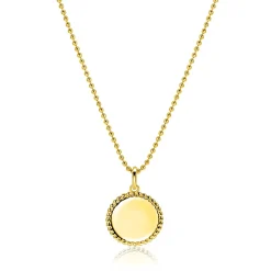 13.5 mm ZINZI gold plated zilveren coin hanger met parelrand voor gravure ZIH2651G (zonder collier)
