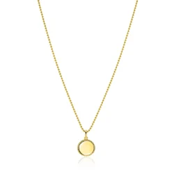 12mm ZINZI gold plated zilveren coin hanger met parelrand voor gravure ZIH2650G (zonder collier)