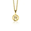 9mm ZINZI gold plated zilveren Vis sterrenbeeldhanger bezet met witte zirconia ZIHY-VIS (zonder collier)