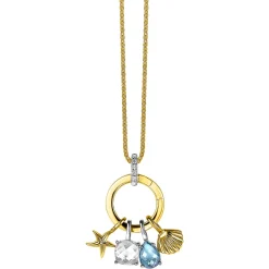 17mm ZINZI gold plated zilveren ronde hanger met sluitring ZIH2060Y (zonder collier)