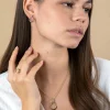 26mm ZINZI gold plated zilveren bicolor hanger druppelvorm glad met witte zirconia's ZIH1709Y (zonder collier)