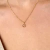 9mm ZINZI gold plated zilveren Maagd sterrenbeeldhanger bezet met witte zirconia ZIHY-MAA (zonder collier)