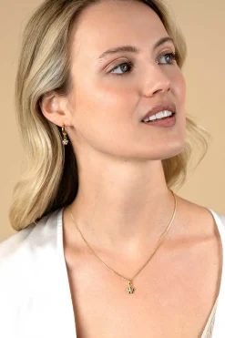 16mm ZINZI gold plated zilveren bloem hanger, bezet met witte zirconia ZIH2620 (zonder collier)