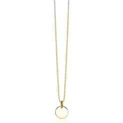 12mm ZINZI gold plated zilveren hanger glad rond plaatje voor gravure ZIH2345G12 (zonder collier)