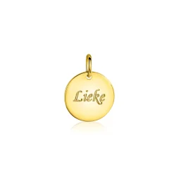 12mm ZINZI gold plated zilveren hanger glad rond plaatje voor gravure ZIH2345G12 (zonder collier)