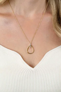 31mm ZINZI gold plated zilveren ovale hanger met luxe opvallend oog, bezet met witte zirconia's ZIH2619 (zonder collier)