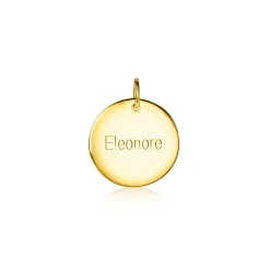 20mm ZINZI gold plated zilveren hanger gladde ronde plaat voor gravure ZIH2345G20 (zonder collier)