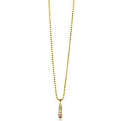 15mm ZINZI gold plated zilveren hanger bezet met champagne, peridot en witte zirconia ZIH2612 (zonder collier)