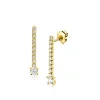 26mm ZINZI gold plated zilveren tennis oorstekers met een rijzetting witte zirkonia's in verschillende grootte ZIO2894Y