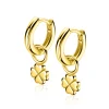 6mm ZINZI gold plated zilveren oorbedels in gladde klaver vier vorm ZICH2884G (zonder oorringen)
