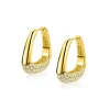 21mm ZINZI goldplated zilveren oorringen glad in een trendy tasvorm, sierlijk bezet met witte zirkonia's en luxe klapsluiting ZIO2806Y