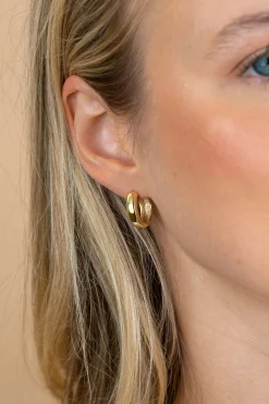 17mm ZINZI goldplated zilveren gladde oorringen met brede ronde buis 5mm met luxe klapsluiting ZIO2793G