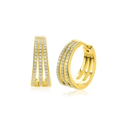 18mm ZINZI goldplated zilveren multi-look oorringen met luxe scharniersluiting 7mm breed ZIO2727YL