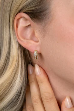 13mm ZINZI goldplated zilveren multi-look oorringen met luxe scharniersluiting 6mm breed ZIO2727Y