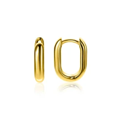 14,5mm ZINZI gold plated zilveren oorringen in ovale vorm met ronde buis 3mm breed ZIO2603G