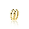 17mm ZINZI goldplated zilveren oorringen glad met 2mm buisdikte en luxe klapsluiting ZIO402G