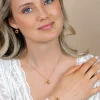17mm ZINZI gold plated zilveren oorstekers met drie verbonden ringen (knoop-stijl) ZIO2890G