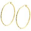 52mm ZINZI gold plated zilveren grote oorringen met gefacetteerde buis en handige bovensluiting ZIO2912G