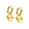 9mm ZINZI goldplated zilveren oorbedels glanzend hart ZICH2673G (zonder oorringen)