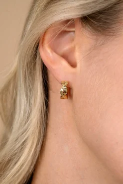 15mm ZINZI gold plated zilveren oorringen met luxe Infinity teken en klapsluiting ZIO2684