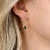 23mm ZINZI gold plated zilveren oorhangers met bol hart ZIO2661