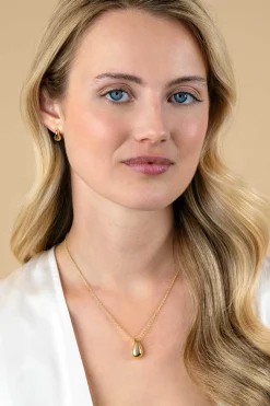 11mm ZINZI gold plated zilveren oorstekers in organische druppelvorm ZIO2636G