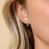 9,5mm ZINZI gold plated zilveren oorstekers met drie verschillende vormen van zettingen, bezet met groene en witte kleurstenen ZIO2630G