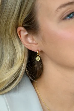 8mm ZINZI gold plated zilveren oorbedels zon ZICH2741 (zonder oorringen)