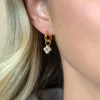 8mm ZINZI gold plated zilveren oorbedels klavertje ZICH2735Y (zonder oorringen)