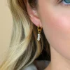 12mm ZINZI gold plated zilveren oorbedels met 3 witte pareltjes ZICH2734Y (zonder oorringen)