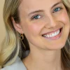 14mm ZINZI gold plated zilveren oorbedels open hartvorm ZICH2718G (zonder oorringen)