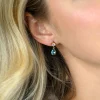 16mm ZINZI gold plated zilveren oorstekers blauwe peer en wit ronde zetting ZIO2744