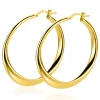 40mm ZINZI gold plated zilveren oorringen met organisch gevormde buis 3,5mm breed en handige bovensluiting ZIO2702G