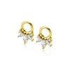 10mm ZINZI gold plated zilveren oorbedels met vijf speelse zettingen in aflopende grootte, bezet met witte zirconia's ZICH2633 (zonder oorringen)