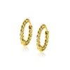 17mm ZINZI gold plated zilveren oorringen, vanaf zijkant gourmet schakel zichtbaar, 2mm breed, met luxe klapsluiting  ZIO1414G