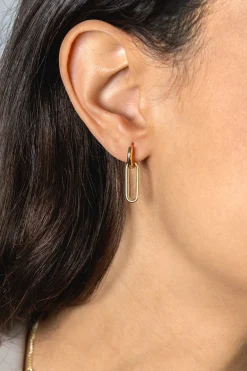 20mm ZINZI gold plated zilveren oorbedels open ovale vorm glad ZICH2415G (zonder oorringen)