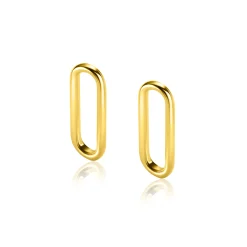 20mm ZINZI gold plated zilveren oorbedels open ovale vorm glad ZICH2415G (zonder oorringen)