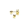 4mm ZINZI gold plated zilveren oorknoppen glad bol ZIO806G