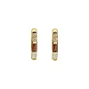 13mm ZINZI gold plated zilveren oorringen bezet met champagne, bruine en witte kleurstenen, luxe klapsluiting ZIO2869