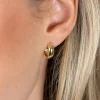 13,5mm ZINZI goldplated zilveren gladde oorringen met brede ronde buis 5mm met luxe klapsluiting ZIO2791G
