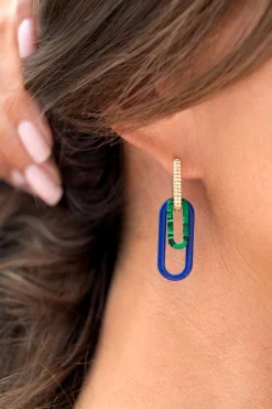 30mm ZINZI grote ovale oorbedels in trendy lapis lazuli blauw ZICH2456L (zonder oorringen)