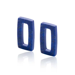 16mm ZINZI oorbedels rechthoek lapis lazuli ZICH2231 (zonder oorringen)