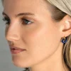 12mm ZINZI oorbedels rond met lapis lazuli edelsteen ZICH2274L (zonder oorringen)