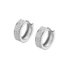 13mm ZINZI zilveren brede oorringen bezet met drie rijen schitterende witte zirkonia’s, luxe klapsluiting ZIO2862