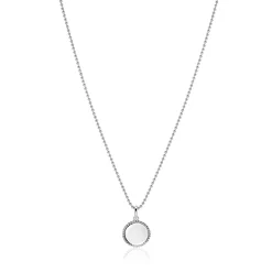 12mm ZINZI zilveren coin hanger met parelrand voor gravure ZIH2650 (zonder collier)