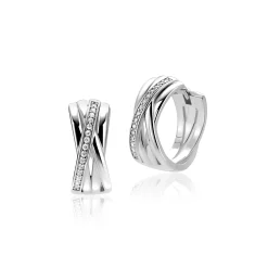 17mm ZINZI zilveren cross-over oorringen met luxe scharniersluiting 7mm breed ZIO1790
